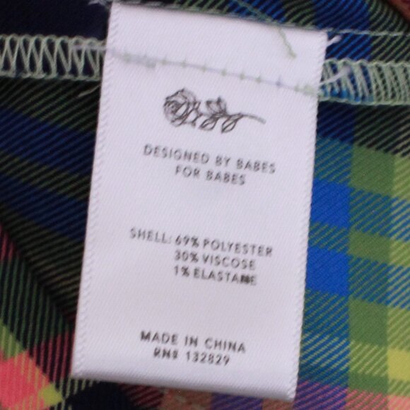 GRLFRND Loren Plaid Wide Leg Pants Blue Pink Size Small Pockets - Picture 10 of 10